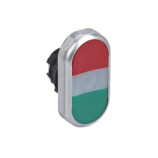 Apšviestas dvigalvis mygtukas (1 NO + 1 NC), AC 110–220 V