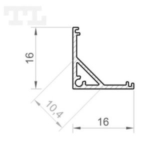 LED profilis P3-2 – 1000 mm – Grafitinis RAL7016