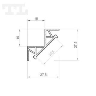 LED profilis P12-1 – 2000 mm – Juodas RAL9005