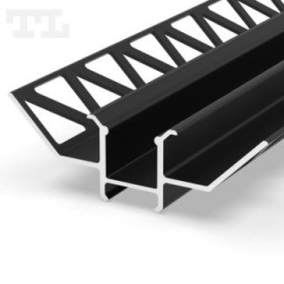 LED profilis P17-4 – 2000 mm – Juodas RAL9005