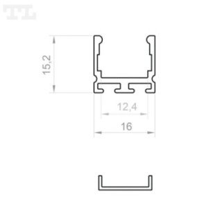 LED profilis P5-4 – 3000 mm – Baltas RAL9003