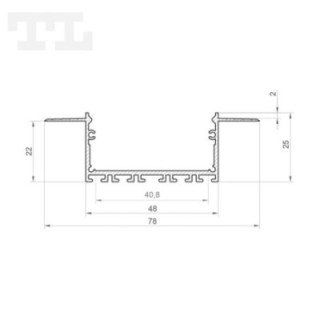 LED profilis GK23-7 – 3000 mm – Baltas RAL9003