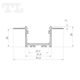 LED profilis GK22-7 – 3000 mm – Juodas RAL9005