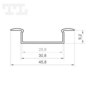 LED profilis P14-1 – 3000 mm – Gold