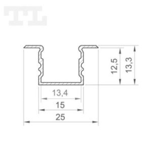 LED profilis P18-2 – 3000 mm – Gold